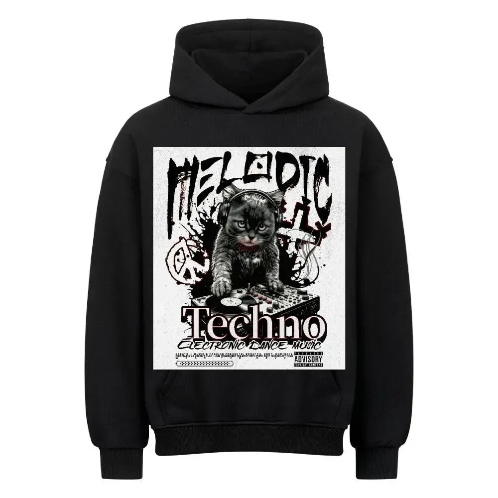 DROP & PURR — Pocket Print Edition (4BeaTz) - Oversized Hoodie (Front print) - 4BeaTz - Music&Fashion