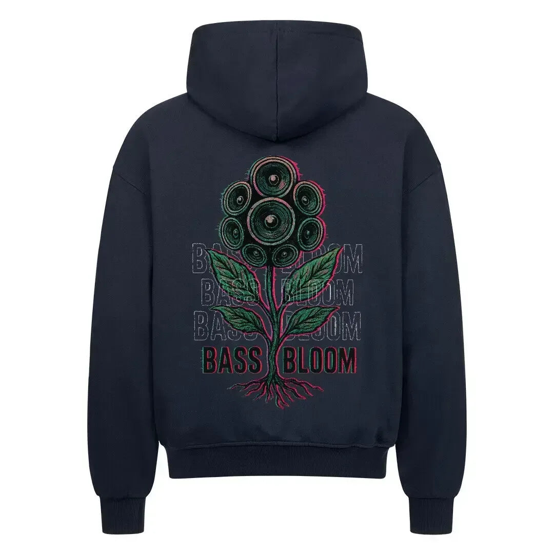 BASS BLOOM - Oversized Zipper Hoodie (Back Print) - 4BeaTz - Music&Fashion