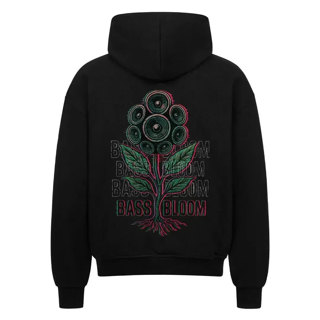 BASS BLOOM - Oversized Zipper Hoodie (Back Print) - 4BeaTz - Music&Fashion
