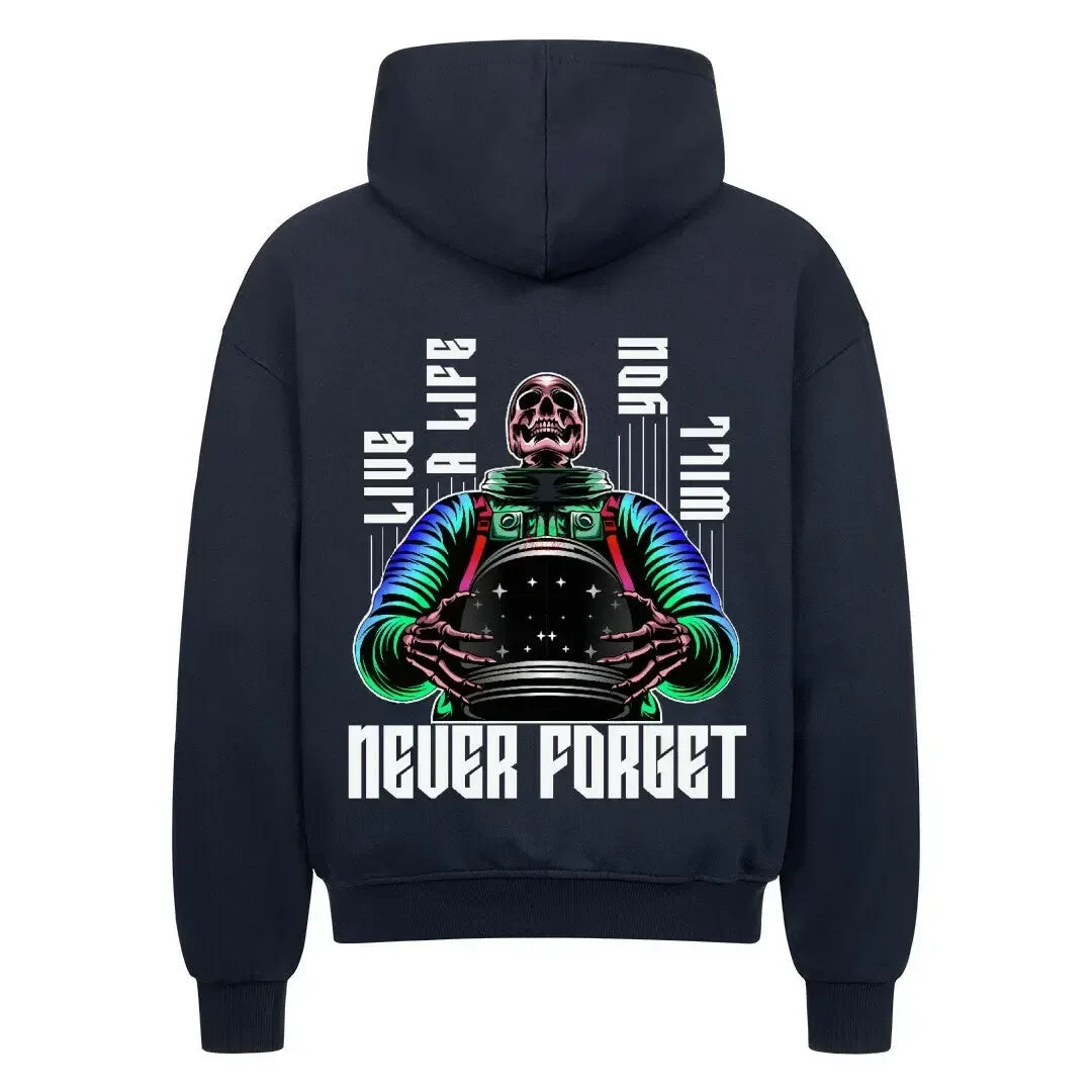 NEVER FORGET - Oversized Zipper Hoodie (Back Print) - 4BeaTz - Music&Fashion
