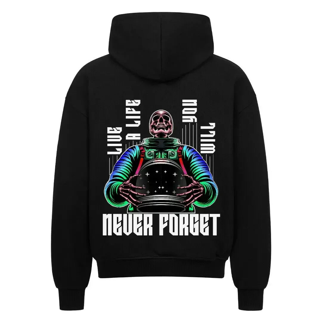 NEVER FORGET - Oversized Zipper Hoodie (Back Print) - 4BeaTz - Music&Fashion