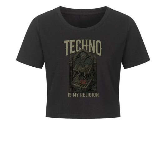 TECHNO IS MY RELIGION - Ladies Cropped Tee - 4BeaTz - Music&Fashion
