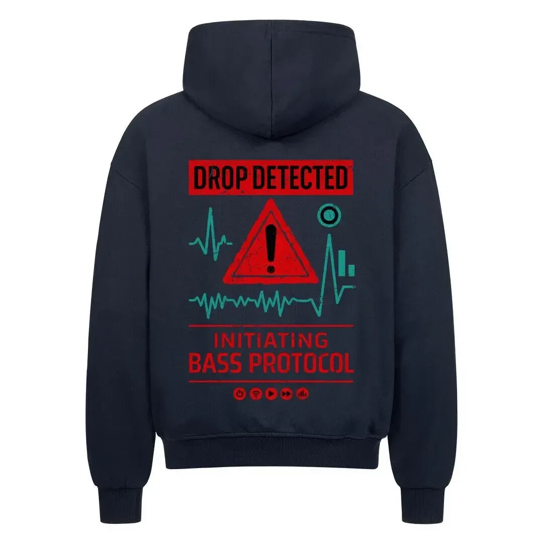 DROP DETECTED - Oversized Zipper Hoodie (Back Print) - 4BeaTz - Music&Fashion