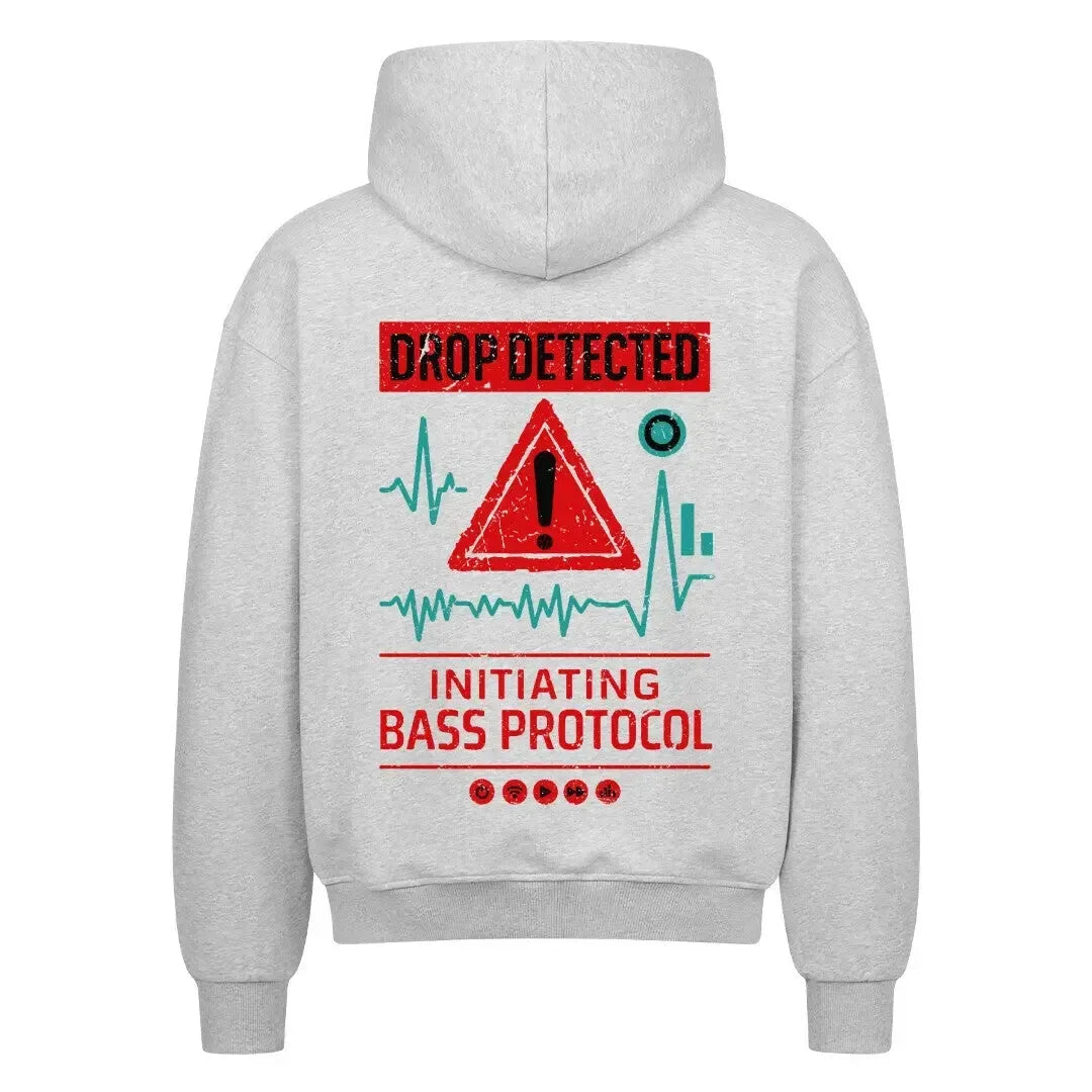 DROP DETECTED - Oversized Zipper Hoodie (Back Print) - 4BeaTz - Music&Fashion