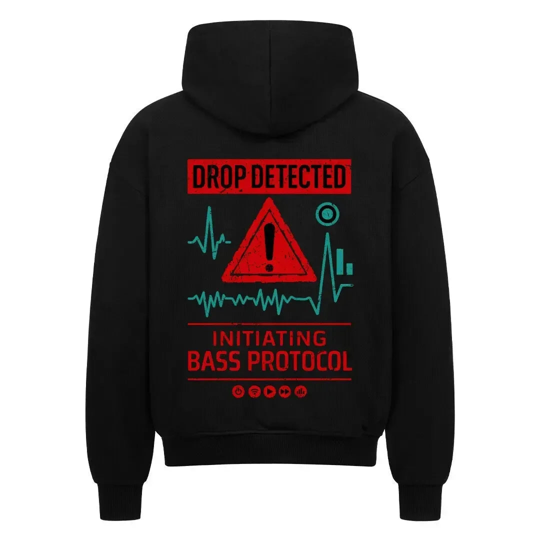 DROP DETECTED - Oversized Zipper Hoodie (Back Print) - 4BeaTz - Music&Fashion