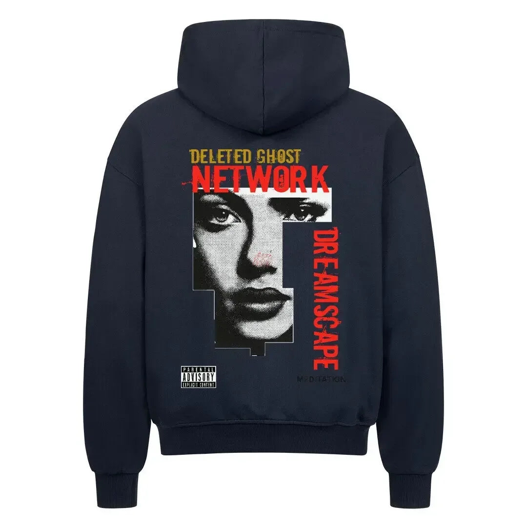 DELETED GHOST NETWORK - Oversized Zipper Hoodie (Back Print) - 4BeaTz - Music&Fashion