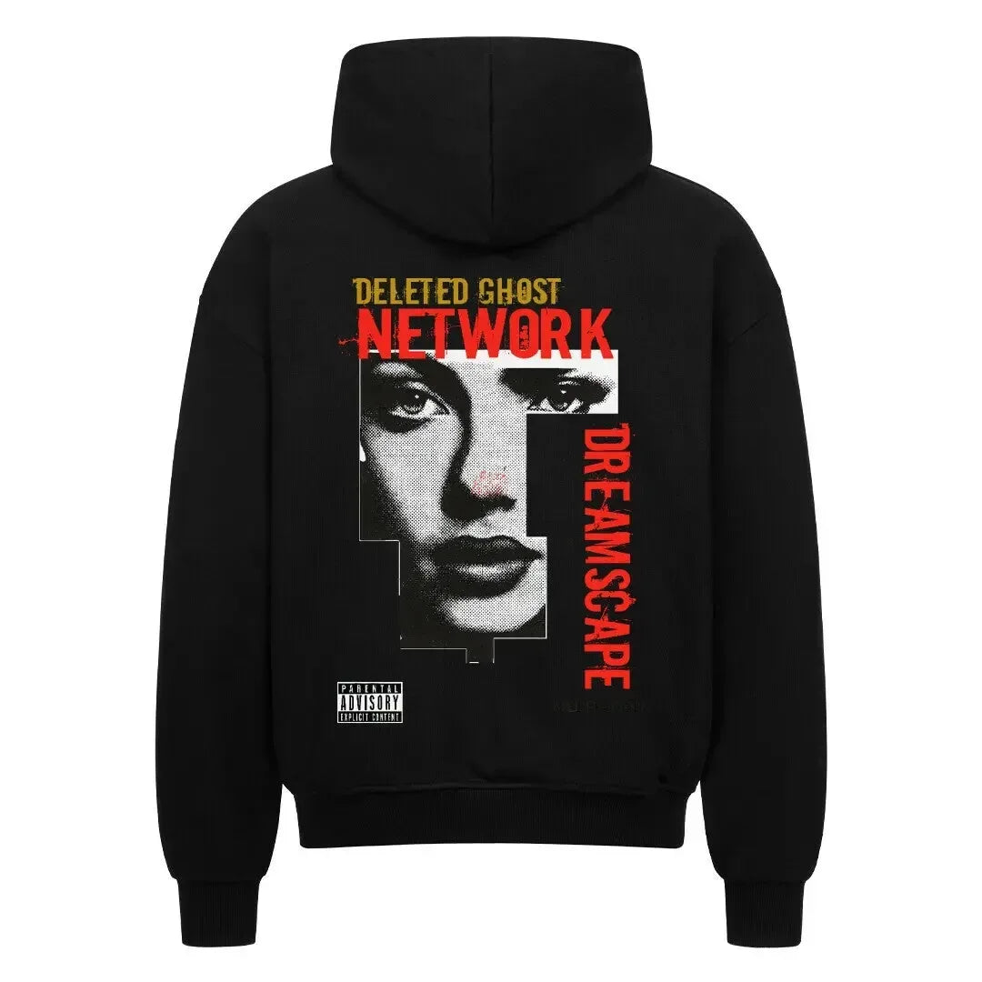 DELETED GHOST NETWORK - Oversized Zipper Hoodie (Back Print) - 4BeaTz - Music&Fashion