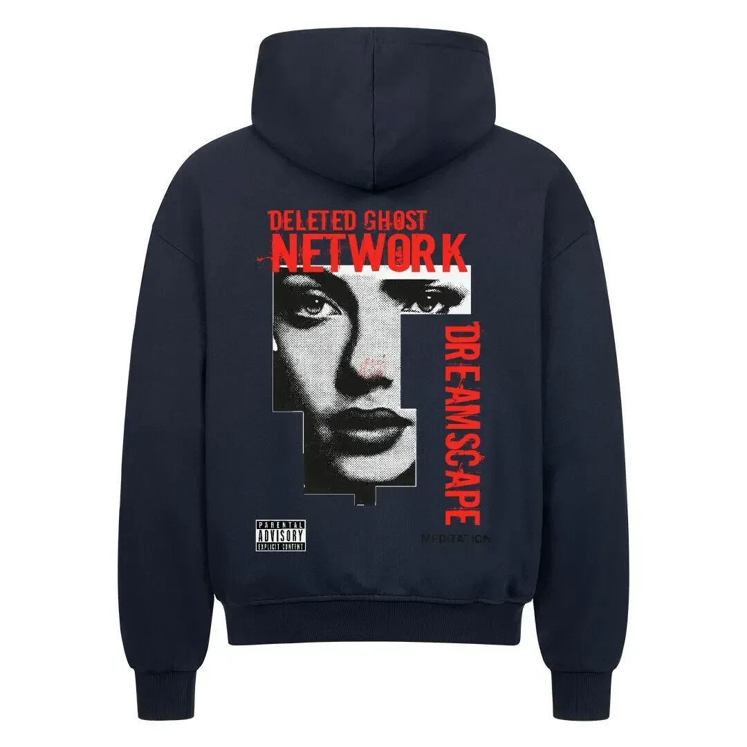 DELETED GHOST NETWORK – Oversized zip-up hoodie with back print - 4BeaTz - Music&Fashion