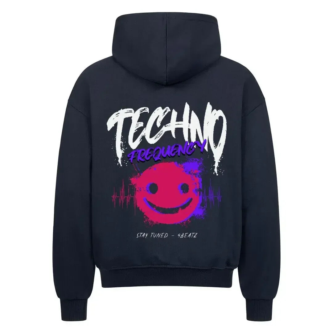 Techno Frequency(StayTuned) - Oversized Zipper Hoodie - 4BeaTz - Music&Fashion
