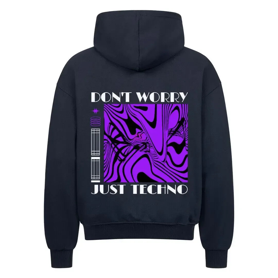 JUST TECHNO - Oversized Zipper Hoodie (Back Print) - 4BeaTz - Music&Fashion