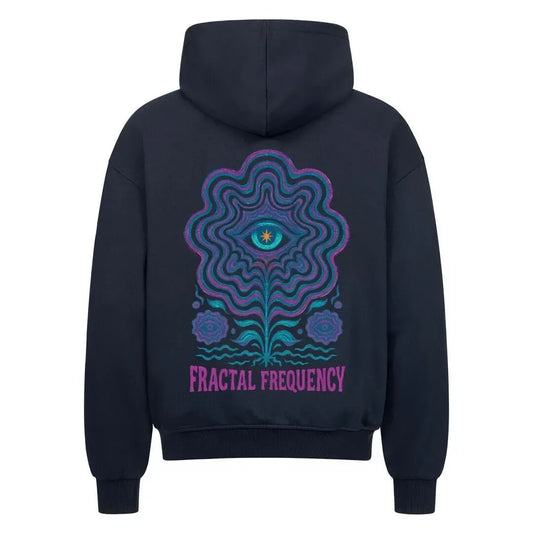FRACTAL FREQUENCY - Oversized Zipper Hoodie (Back Print) - 4BeaTz - Music&Fashion
