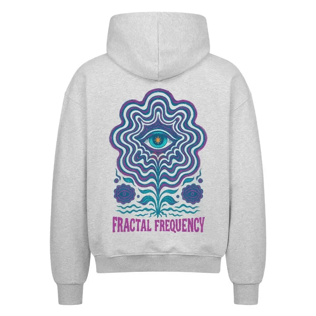 FRACTAL FREQUENCY - Oversized Zipper Hoodie (Back Print) - 4BeaTz - Music&Fashion