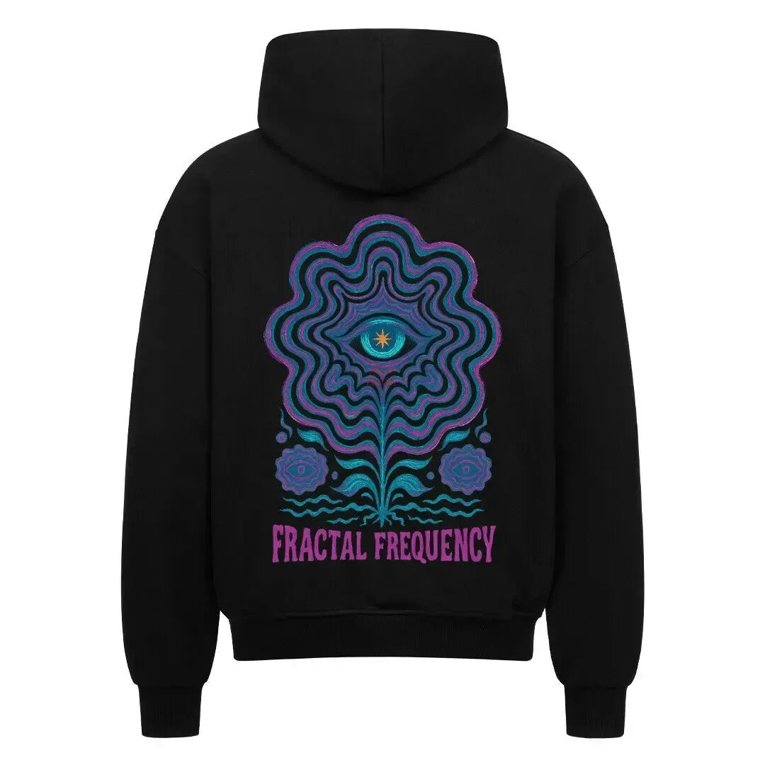 FRACTAL FREQUENCY - Oversized Zipper Hoodie (Back Print) - 4BeaTz - Music&Fashion