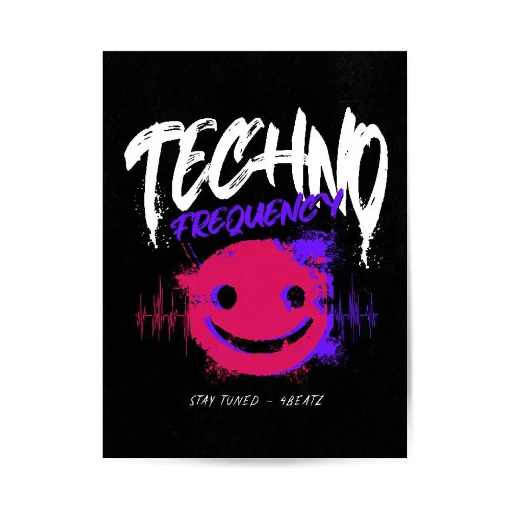 Techno Frequency (Stay Tuned) – Premium Poster - 4BeaTz - Music&Fashion