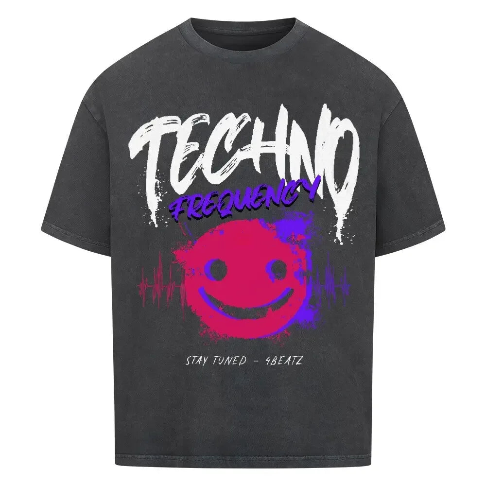 Techno Frequency(StayTuned) - Oversized Shirt - 4BeaTz - Music&Fashion