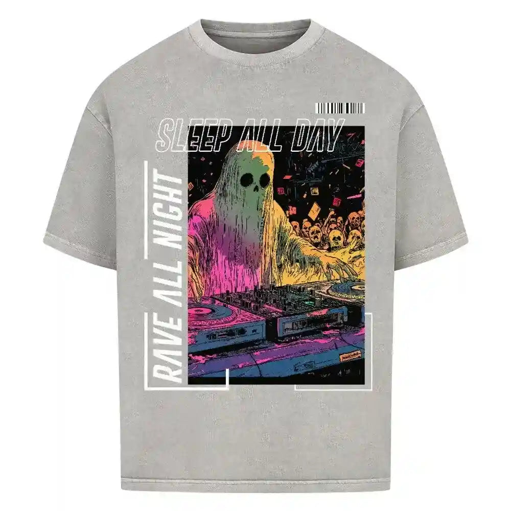 SLEEP ALL DAY / RAVE ALL NIGHT - Oversized Shirt - 4BeaTz - Music&Fashion