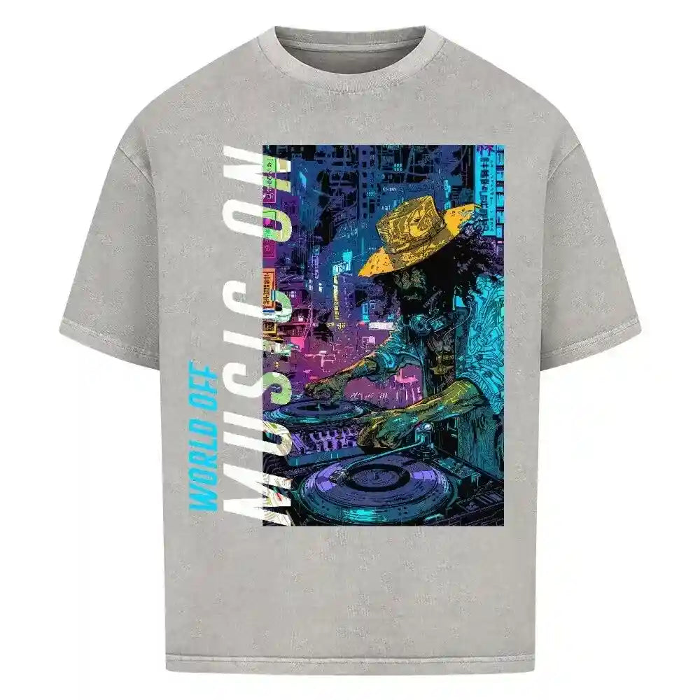 WORLD OFF MUSIC ON - Oversized Shirt - 4BeaTz - Music&Fashion