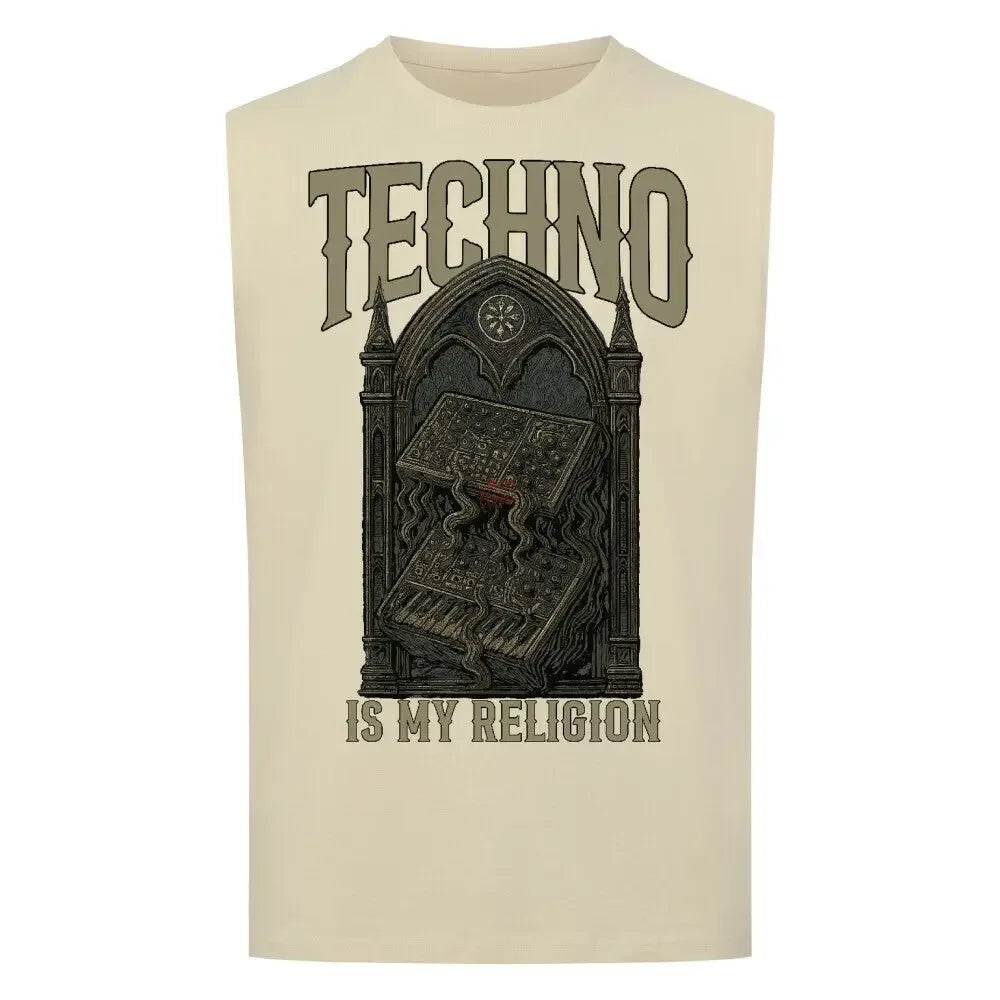 TECHNO IS MY RELIGION - Sleeveless Oversized Tee - 4BeaTz - Music&Fashion