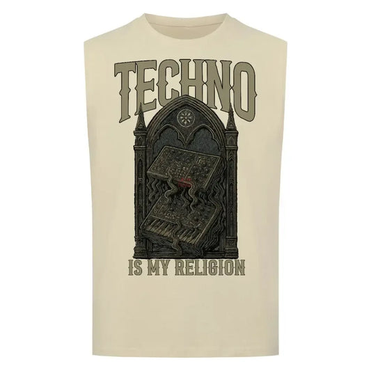 TECHNO IS MY RELIGION - Sleeveless Oversized Tee - 4BeaTz - Music&Fashion