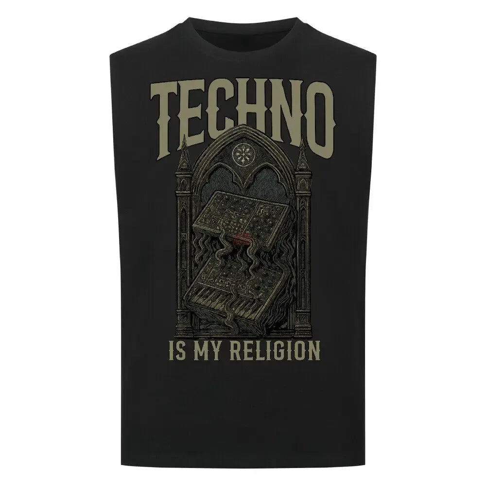 TECHNO IS MY RELIGION - Sleeveless Oversized Tee - 4BeaTz - Music&Fashion